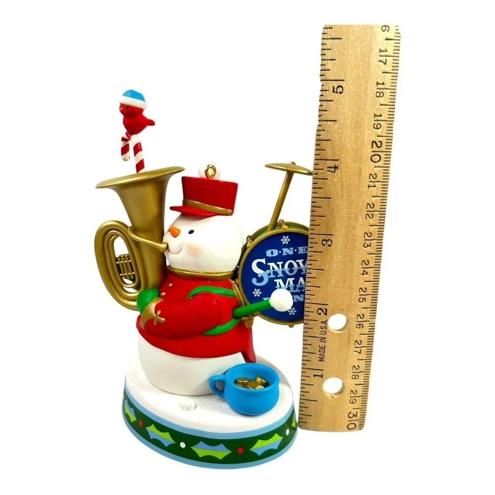 Hallmark ONE SNOWMAN BAND Magic Keepsake Ornament with Sound & Motion 2013 Box - Picture 15 of 15